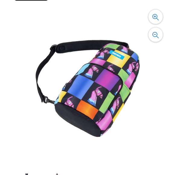 FORTNITE | New Unisex Amplify Rainbow Checkered Sling School Backpack - Picture 3 of 10
